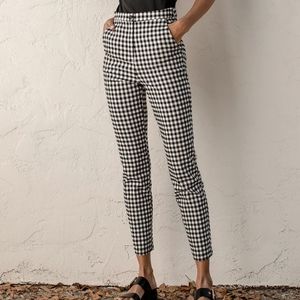 Lulu's Fit Check Black and White Gingham High Waist Trousers
